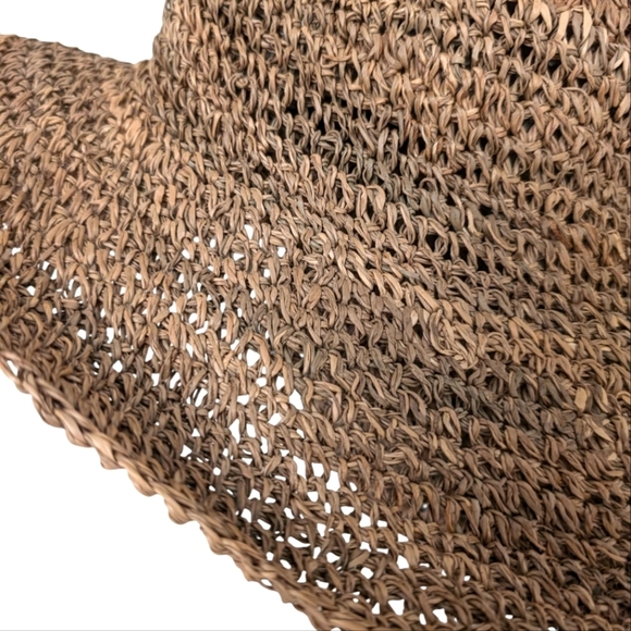 FLOPPY Straw Sun Brim Folding Packable Hat - Picture 3 of 7